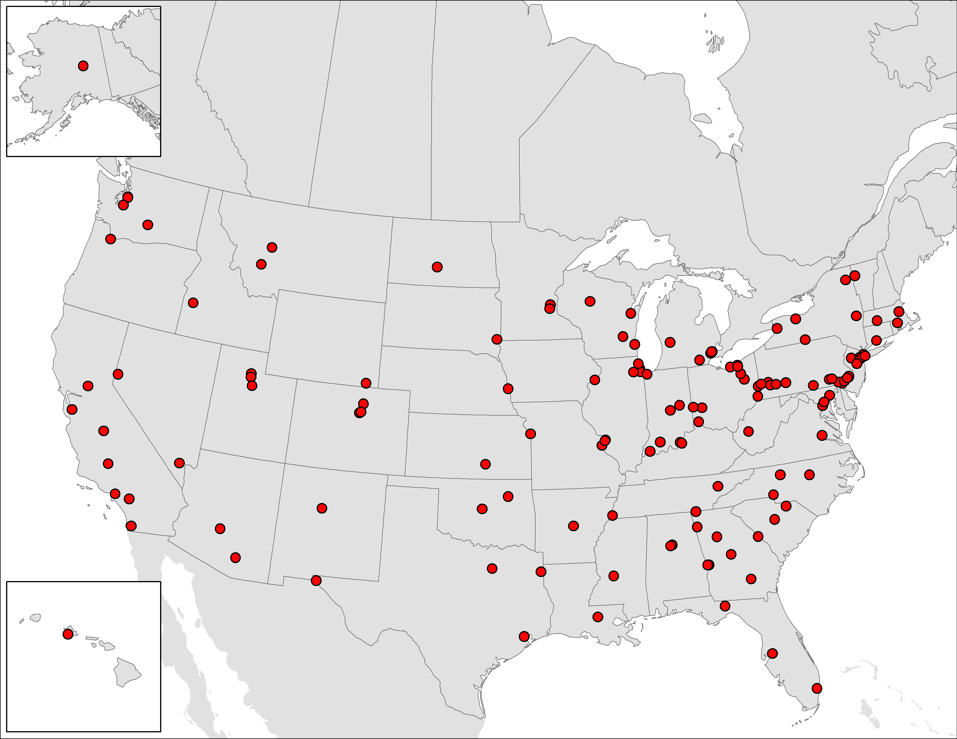 Map of all CSN sites