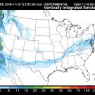 Image: map of California wildfire smoke traveling across the nation from the west to the east.